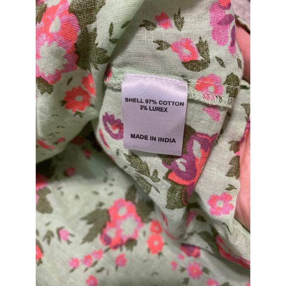 Oh My Stars blouse women’s S mint green floral embroidered peasant cottagecore - Picture 5 of 6